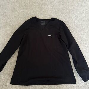 Figs Black Long Sleeve Women’s Scrub Top